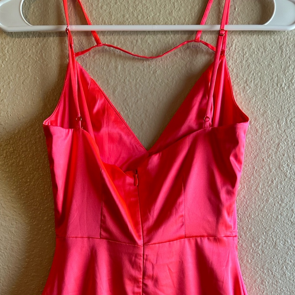 Oh Polly Neon Pink Mini Dress. - Picture 3 of 4